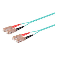 Monoprice 38410 | MM OM4 Fiber Optic Cable SC-SC UL 3mm 50/125 OFNR Duplex Aqua 3m