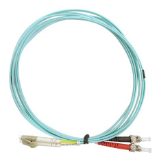 Monoprice 39431 | MM OM4 Fiber Optic Cable LC-ST UL 50/125 OFNR Duplex Aqua 2m