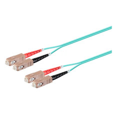 Monoprice 39433 | MM OM4 Fiber Optic Cable SC-SC UL 3mm 50/125 OFNR Duplex Aqua 20m