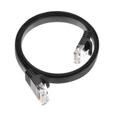 Monoprice 40882 | Cat6 Ethernet Patch Cable FLEXboot Flat Snagless RJ45 550MHz UTP Pure Bare Copper 30AWG 3ft Black