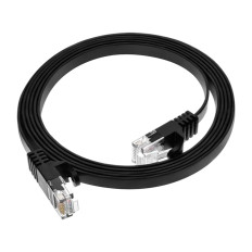 Monoprice 40883 | Cat6 Ethernet Patch Cable FLEXboot Flat Snagless RJ45 550MHz UTP Pure Bare Copper 30AWG 5ft Black