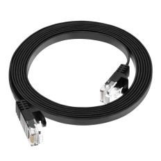 Monoprice 40884 | Cat6 Ethernet Patch Cable FLEXboot Flat Snagless RJ45 550MHz UTP Pure Bare Copper 30AWG 7ft Black
