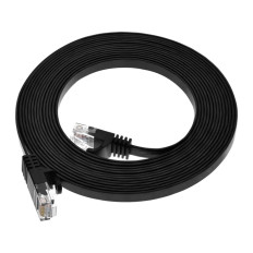 Monoprice 40886 | Cat6 Ethernet Patch Cable FLEXboot Flat Snagless RJ45 550MHz UTP Pure Bare Copper 30AWG 14ft Black