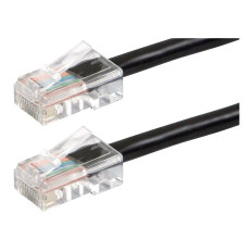 Monoprice 41639 | Cat5e Ethernet Patch Cable ZEROboot RJ45 Stranded 350MHz UTP Pure Bare Copper 24AWG 100ft Black