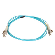 Monoprice 41694 | MM OM4 Fiber Optic Cable LC-LC UL 2mm 50/125 OFNR Duplex Aqua 1m