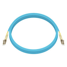 Monoprice 41700 | MM OM4 Fiber Optic Cable LC-LC UL 2mm 50/125 OFNR Duplex Aqua 15m