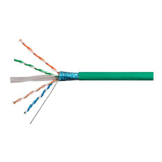 Monoprice 42345 | Cat6A CMR Ethernet Cable UL TAA Shielded (F/UTP) Solid 23AWG 550MHz 10G Pure Bare Copper 500ft Green