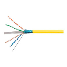 Monoprice 42348 | Cat6A CMR Ethernet Cable UL TAA Shielded (F/UTP) Solid 23AWG 550MHz 10G Pure Bare Copper 500ft Yellow