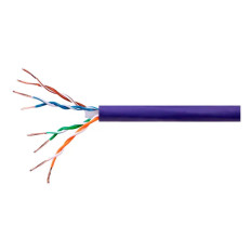 Monoprice 44487 | Cat6 CMP Ethernet Cable UL TAA Solid (w/spine) UTP 23AWG 550MHz Pure Bare Copper 1000ft Purple