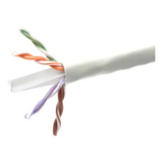 Monoprice 44489 | Cat6 CMP Ethernet Cable UL TAA Solid (w/spine) UTP 23AWG 550MHz Pure Bare Copper 1000ft White