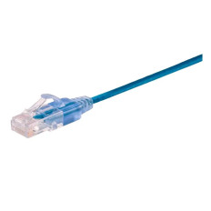Monoprice 44497 | Cat6A Ethernet Patch Cable SlimRun UTP 30AWG 10G Pure Bare Copper Snagless RJ45 6in Blue