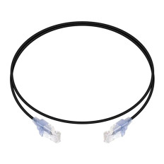 Monoprice 44500 | Cat6A Ethernet Patch Cable SlimRun UTP 30AWG 10G Pure Bare Copper Snagless RJ45 3ft Black