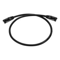 Monoprice 44660 | Cat6A Flexible TPE Ethernet Patch Cable UTP 24AWG 500MHz Pure Bare Copper Snagless RJ45 2ft Black