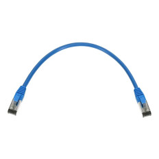 Monoprice 45412 | Cat8 Ethernet Patch Cable Double Shielded S/FTP 28AWG 2GHz 40G Pure Bare Copper Snagless RJ45 1ft Blue