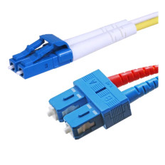 Monoprice 45813 | OS2 SMF Optic Cable LC-SC UL 2mm 9/125 OFNR Duplex Yellow 4m