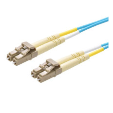 Monoprice 45879 | MM OM4 Fiber Optic Cable LC-LC UL 2mm 50/125 OFNR Duplex Aqua 1.5m