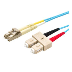 Monoprice 45889 | MM OM4 Fiber Optic Cable LC-SC UL 2mm 50/125 OFNR Duplex Aqua 4m