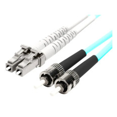 Monoprice 45901 | MM OM4 Fiber Optic Cable LC-ST UL 2mm 50/125 OFNR Duplex Aqua 5m