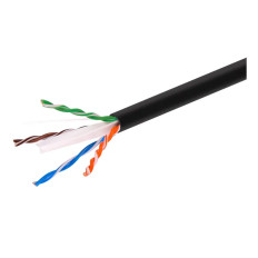 Monoprice 2268 | Cat6 1000ft Black CM UL Cable Stranded (w/spine) UTP 24AWG 550MHz Pure Bare Copper