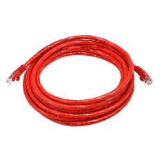Monoprice 2383 | Cat6 Ethernet Patch Cable Snagless RJ45 Stranded 550MHz UTP Pure Bare Copper Wire Crossover 24AWG 14ft Red