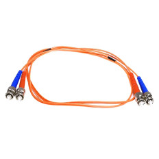Monoprice 2601 | OM1 Fiber Optic Cable ST/ST UPC Duplex MM 62.5/125 Type UL OFNR Orange 1m