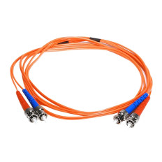 Monoprice 2602 | OM1 Fiber Optic Cable ST/ST UPC Duplex MM 62.5/125 Type UL OFNR Orange 2m