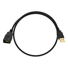 Monoprice 5431 | USB-A to USB-A Female 2.0 Extension Cable 28/24AWG Gold Plated Black 1.5ft