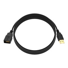Monoprice 5433 | USB-A to USB-A Female 2.0 Extension Cable 28/24AWG Gold Plated Black 6ft