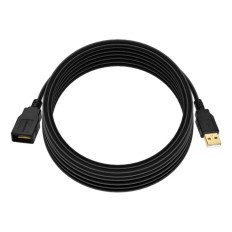 Monoprice 5435 | USB-A to USB-A Female 2.0 Extension Cable 28/24AWG Gold Plated Black 15ft