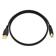 Monoprice 5437 | USB-A to USB-B 2.0 Cable 28/24AWG Gold Plated Black 3ft