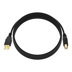 Monoprice 5438 | USB-A to USB-B 2.0 Cable 28/24AWG Gold Plated Black 6ft