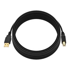 Monoprice 5440 | USB-A to USB-B 2.0 Cable 28/24AWG Gold Plated Black 15ft