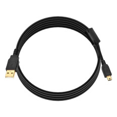 Monoprice 5448 | USB-A to Mini-B 2.0 Cable 5-Pin 28/24AWG Gold Plated Black 6ft