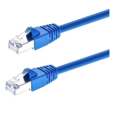 Monoprice 5907 | Cat6A Ethernet Patch Cable Snagless RJ45 Stranded 550MHz STP Pure Bare Copper Wire 10G 26AWG 100ft Blue