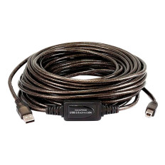 Monoprice 7643 | USB-A to USB-B 2.0 Cable Active 28/24AWG Black 49ft