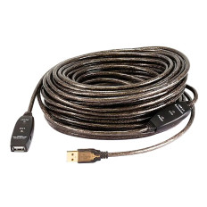 Monoprice 7644 | USB-A to USB-A Female 2.0 Extension Cable Active 26/22AWG Repeater Kinect and PS3 Move Compatible Black 82ft