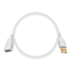 Monoprice 8604 | USB-A to USB-A Female 2.0 Extension Cable 28/24AWG Gold Plated White 1.5ft
