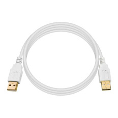 Monoprice 8611 | USB-A to USB-A 2.0 Cable 28/24AWG Gold Plated White 6ft