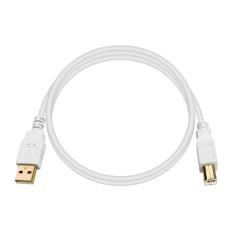 Monoprice 8615 | USB-A to USB-B 2.0 Cable 28/24AWG Gold Plated White 3ft