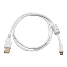 Monoprice 8640 | USB-A to Micro B 2.0 Cable 5-Pin 28/24AWG Gold Plated White 3ft