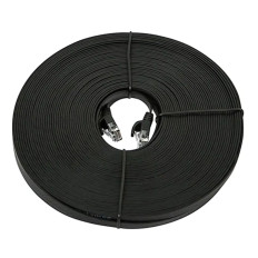 Monoprice 9557 | Cat5e Ethernet Patch Cable Snagless RJ45 Flat Stranded 350MHz UTP Pure Bare Copper Wire 30AWG 100ft Black