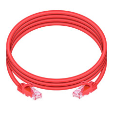 Monoprice 9822 | Cat6 Ethernet Patch Cable FLEXboot Snagless RJ45 Stranded 550MHz UTP Pure Bare Copper 24AWG 7ft Red