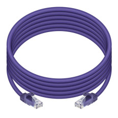 Monoprice 9845 | Cat6 Ethernet Patch Cable FLEXboot Snagless RJ45 Stranded 550MHz UTP Pure Bare Copper 24AWG 10ft Purple