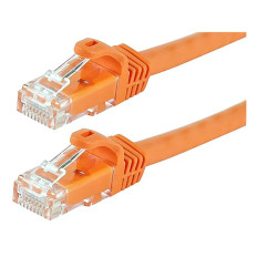 Monoprice 9863 | Cat6 Ethernet Patch Cable FLEXboot Snagless RJ45 Stranded 550MHz UTP Pure Bare Copper 24AWG 50ft Orange