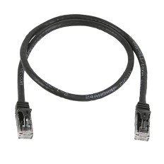 Monoprice 11302 | Cat5e Ethernet Patch Cable FLEXboot Snagless RJ45 Stranded 350MHz UTP Pure Bare Copper 24AWG 2ft Black