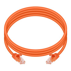 Monoprice 11385 | Cat5e Ethernet Patch Cable FLEXboot Snagless RJ45 Stranded 350MHz UTP Pure Bare Copper 24AWG 7ft Orange