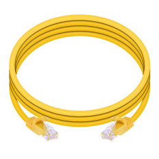 Monoprice 11390 | Cat5e Ethernet Patch Cable FLEXboot Snagless RJ45 Stranded 350MHz UTP Pure Bare Copper 24AWG 7ft Yellow