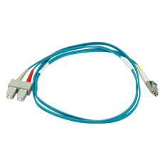 Monoprice 11872 | MM OM3 Fiber Optic Cable LC-SC UL 2mm 50/125 OFNR Duplex Aqua 6m