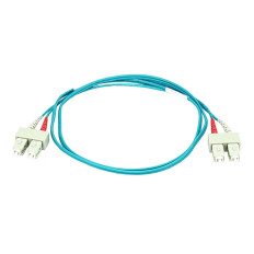 Monoprice 11879 | MM OM3 Fiber Optic Cable SC-SC UL 3mm 50/125 OFNR Duplex Aqua 6m