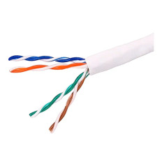 Monoprice 12763 | Cat5e 1000ft White CMR UL Cable UTP Solid 24AWG 350MHz Pure Bare Copper